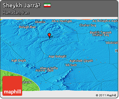Political Panoramic Map of Sheykh Jarrāḩ