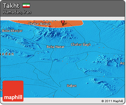 Political Panoramic Map of Takht