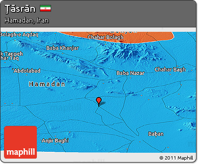 Political Panoramic Map of Ţāsrān