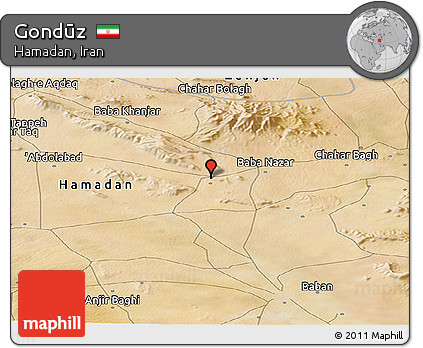 Satellite Panoramic Map of Gondūz