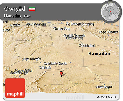 Satellite Panoramic Map of Owryād