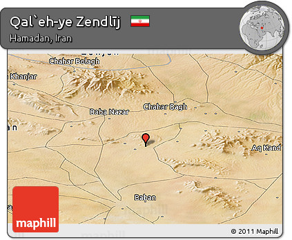 Satellite Panoramic Map of Qal`eh-ye Zendlīj