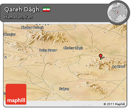Satellite Panoramic Map of Qareh Dāgh