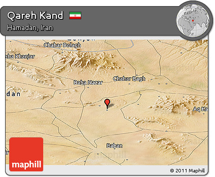 Satellite Panoramic Map of Qareh Kand