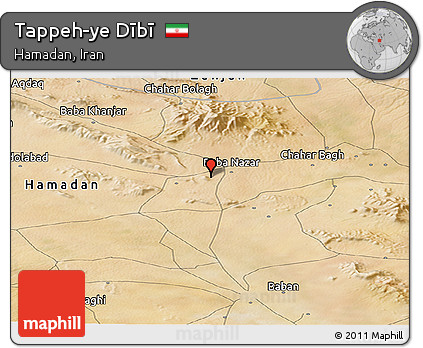 Satellite Panoramic Map of Tappeh-ye Dībī