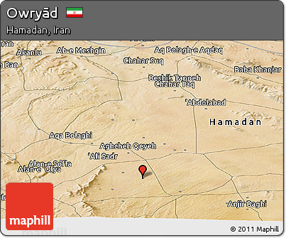 Satellite Panoramic Map of Owryād