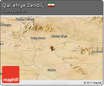 Satellite Panoramic Map of Qal`eh-ye Zendlīj