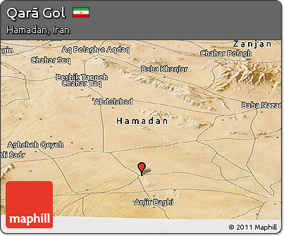 Satellite Panoramic Map of Qarā Gol