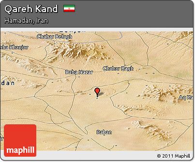Satellite Panoramic Map of Qareh Kand