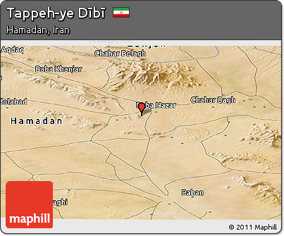Satellite Panoramic Map of Tappeh-ye Dībī