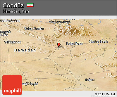 Satellite Panoramic Map of Gondūz