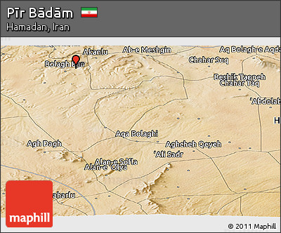 Satellite Panoramic Map of Pīr Bādām