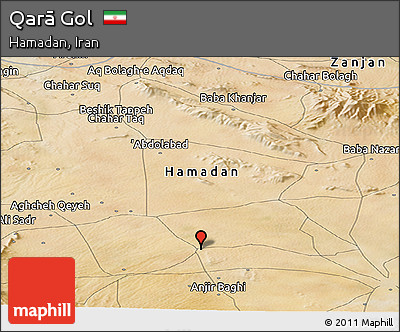 Satellite Panoramic Map of Qarā Gol