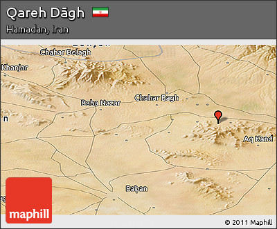 Satellite Panoramic Map of Qareh Dāgh