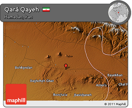 Physical 3D Map of Qarā Qayeh