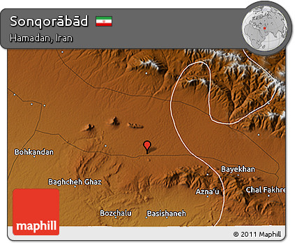 Physical 3D Map of Sonqorābād