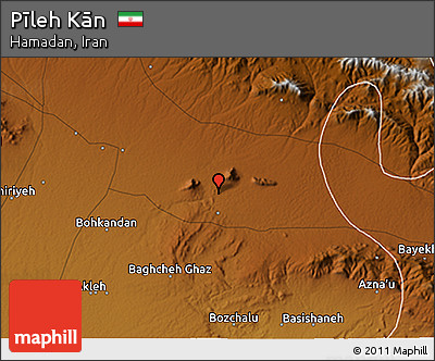 Physical 3D Map of Pīleh Kān