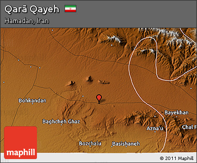 Physical 3D Map of Qarā Qayeh