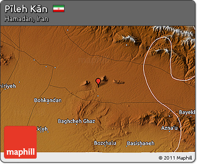 Physical 3D Map of Pīleh Kān