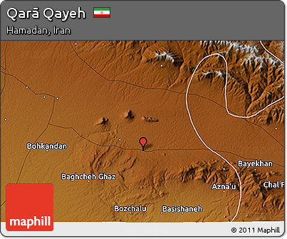Physical 3D Map of Qarā Qayeh
