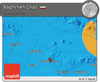 Political 3D Map of Bāghcheh Ghāz