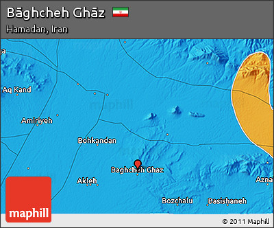 Political 3D Map of Bāghcheh Ghāz
