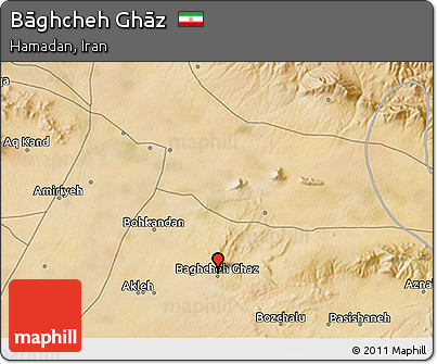 Satellite 3D Map of Bāghcheh Ghāz