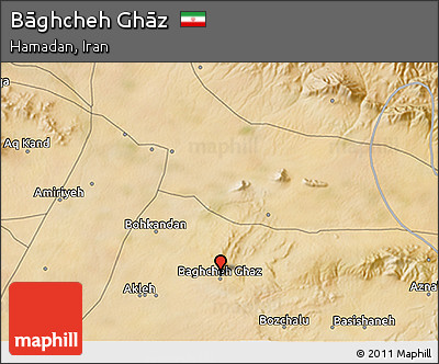Satellite 3D Map of Bāghcheh Ghāz