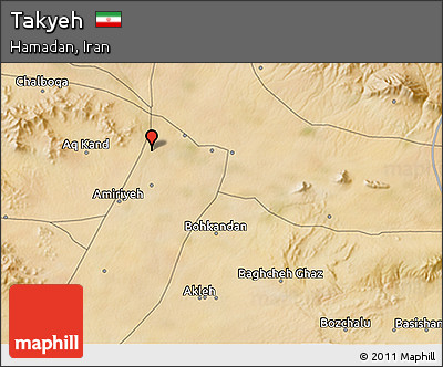 Satellite 3D Map of Takyeh
