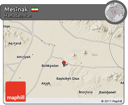 Shaded Relief 3D Map of Mesīnak
