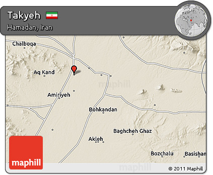 Shaded Relief 3D Map of Takyeh