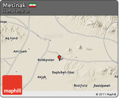 Shaded Relief 3D Map of Mesīnak