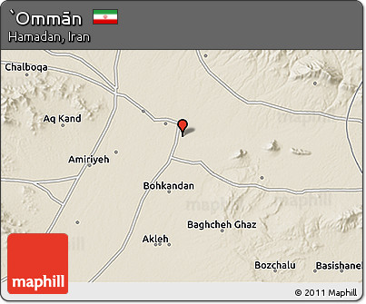 Shaded Relief 3D Map of `Ommān