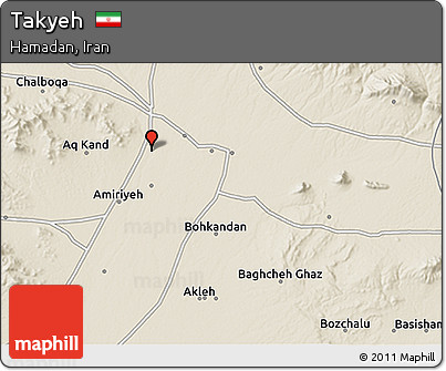 Shaded Relief 3D Map of Takyeh