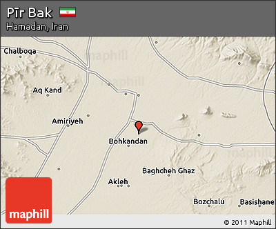 Shaded Relief 3D Map of Pīr Bak