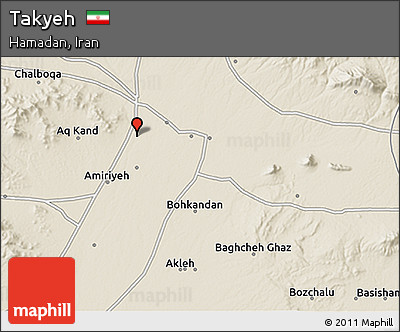 Shaded Relief 3D Map of Takyeh