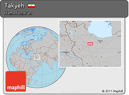 Gray Location Map of Takyeh