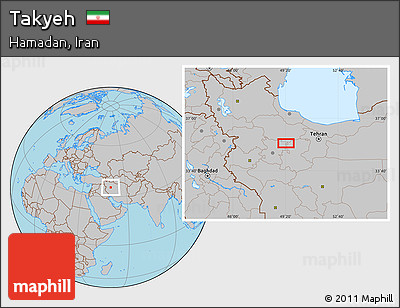 Gray Location Map of Takyeh
