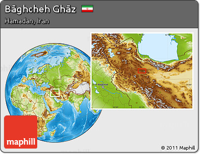 Physical Location Map of Bāghcheh Ghāz