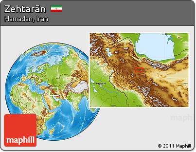 Physical Location Map of Zehtarān