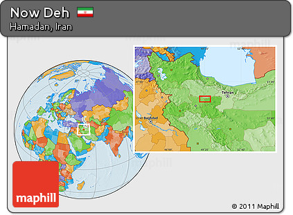 Political Location Map of Now Deh