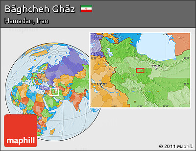 Political Location Map of Bāghcheh Ghāz