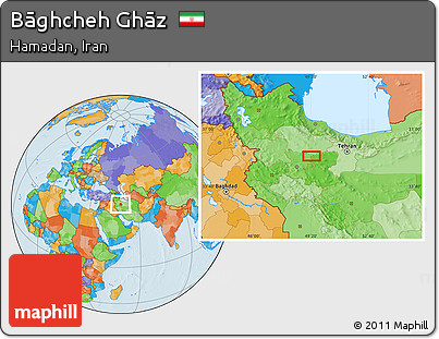 Political Location Map of Bāghcheh Ghāz