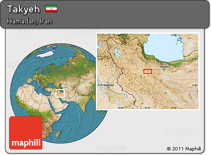 Satellite Location Map of Takyeh