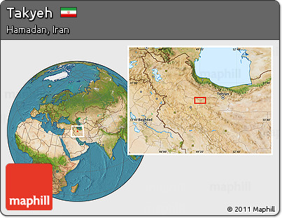 Satellite Location Map of Takyeh