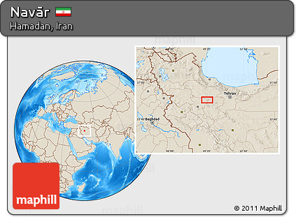 Shaded Relief Location Map of Navār