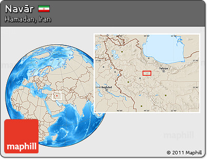 Shaded Relief Location Map of Navār