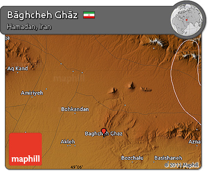 Physical Map of Bāghcheh Ghāz