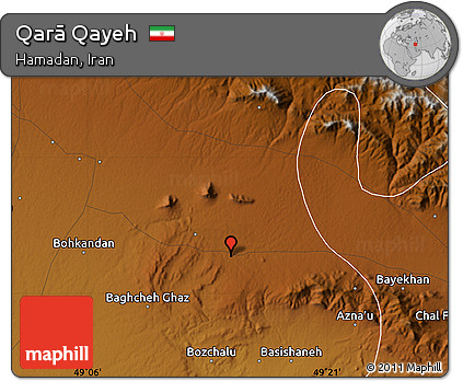 Physical Map of Qarā Qayeh
