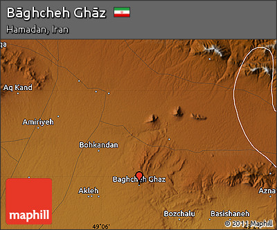 Physical Map of Bāghcheh Ghāz